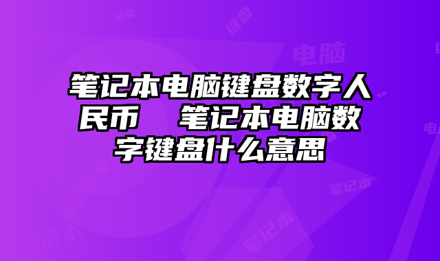 笔记本电脑键盘数字人民币  笔记本电脑数字键盘什么意思