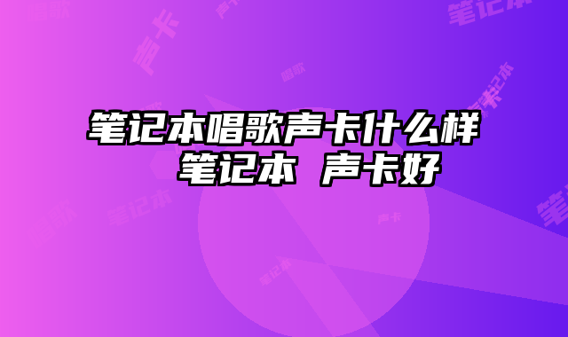 笔记本唱歌声卡什么样  笔记本 声卡好